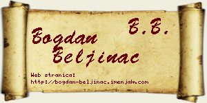 Bogdan Beljinac vizit kartica